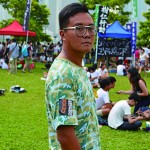 梁栢堅出席添馬公園罷課集會，支持學生。