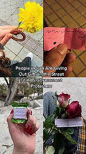 伊朗示威 示威者 傳遞糖果