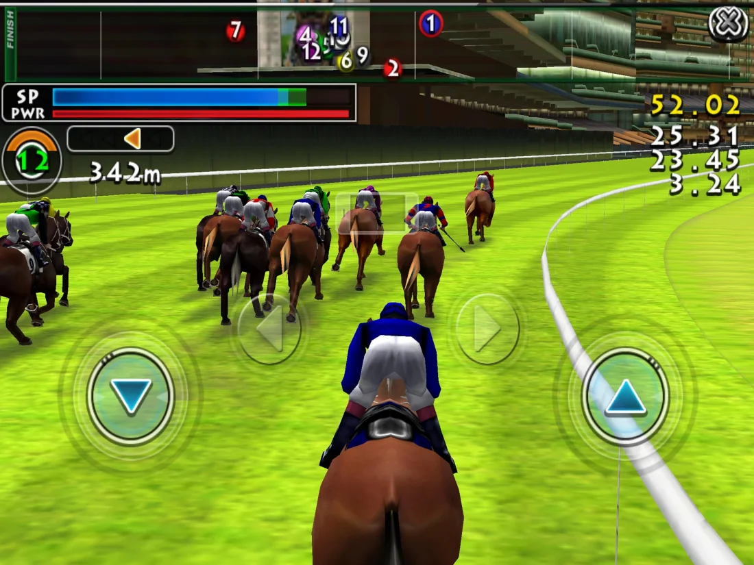 大學線 本地遊戲 iHorse的其中一個版本可以由玩家透過觸碰螢幕 控制馬匹奔跑的速度和節奏