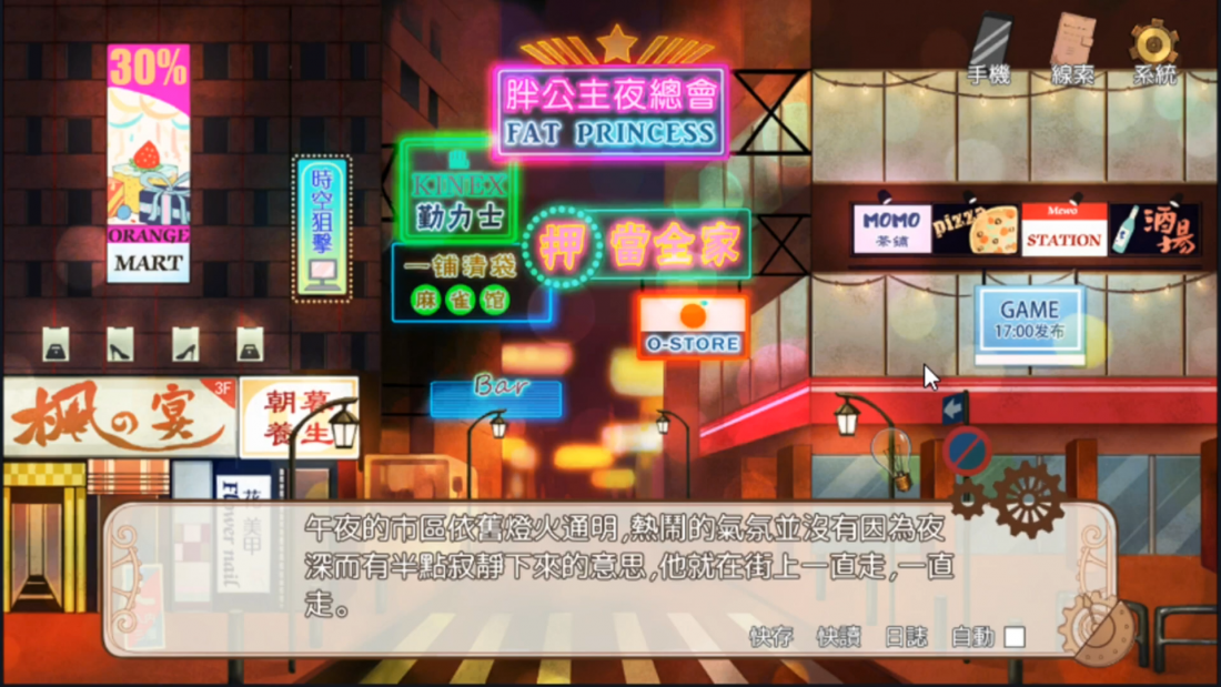 大學線 本地遊戲 小林正雪 背景中使用香港街道 有傳統的霓虹燈牌 包括 胖公主夜總會 勤力士 一鋪清袋麻雀館 當全家 以幽默方式紀錄香港街道常見的招牌